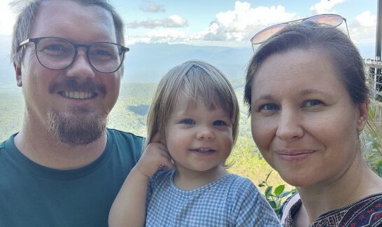 Kristyna and Rasmus Raus with their daughter